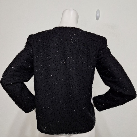 JMD New York Vintage Black Fairy Beaded Witchy Whimsigoth Jacket Size PS - Picture 7 of 12